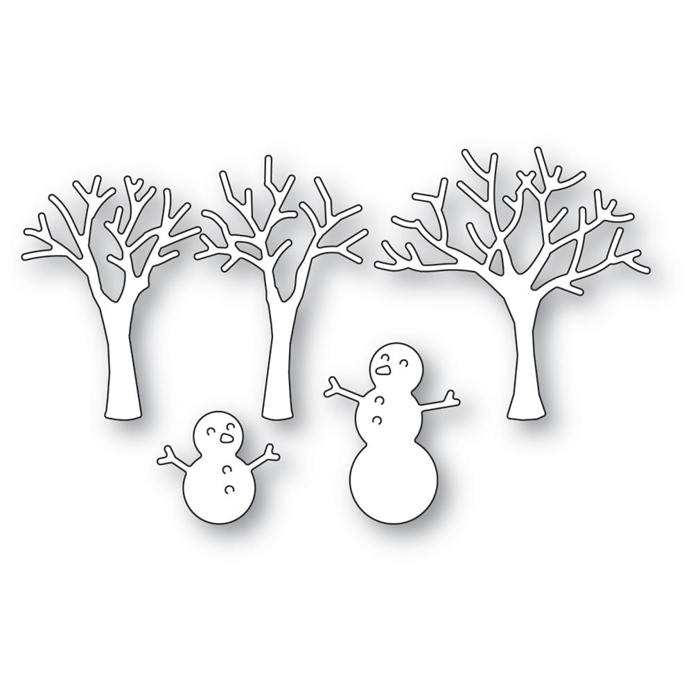 Poppystamps - Dies - Snowman and Trees