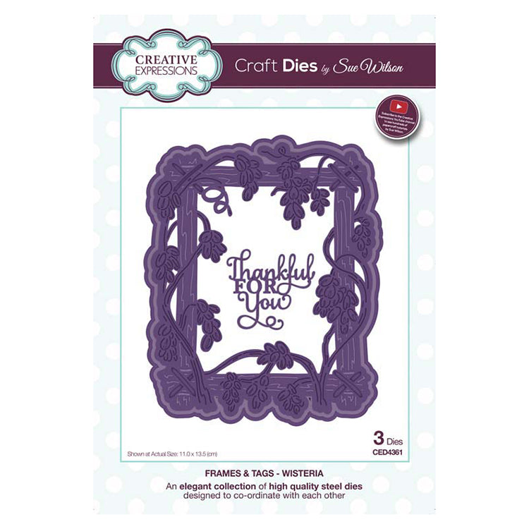 Sue Wilson Designs - Frames & Tags Collection - Wisteria