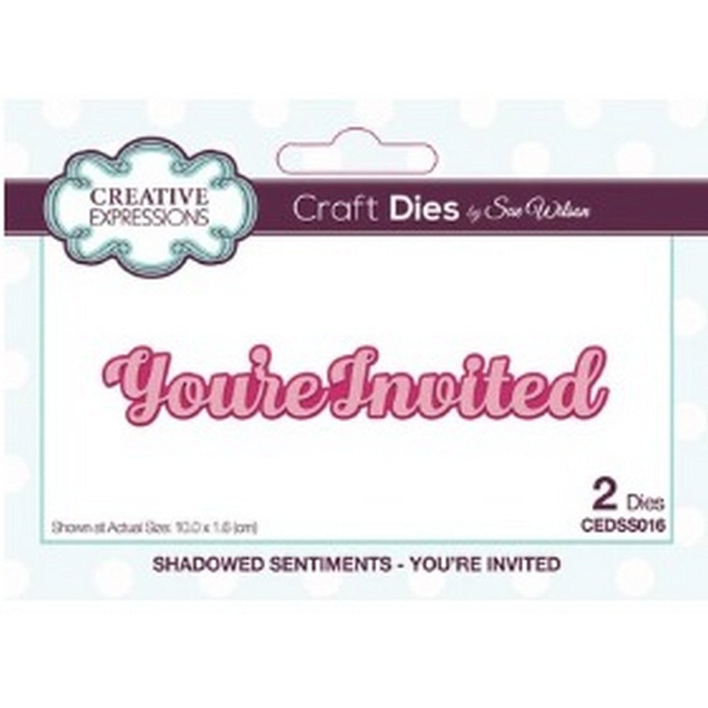 Sue Wilson Designs - Dies - Shadowed Sentiments Collection - You're Invited