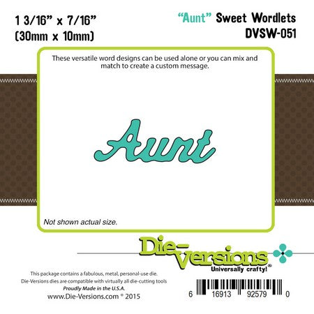 Die-Versions - Sweet Wordlets - Aunt