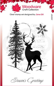 Woodware Craft Collection - Clear Stamps - Musical Deer
