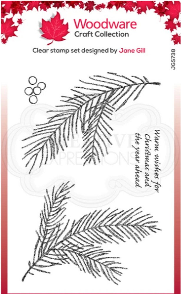 Woodware Craft Collection - Clear Stamps - Sketchy Pine Branch