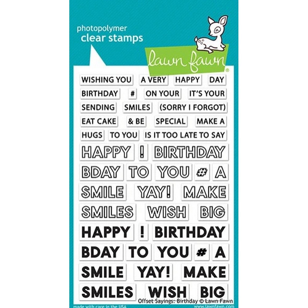 Lawn Fawn - Offset Sayings: Birthday Stamps
