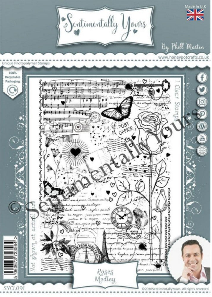 Sentimentally Yours - Clear Stamps - A6 - Roses Medley