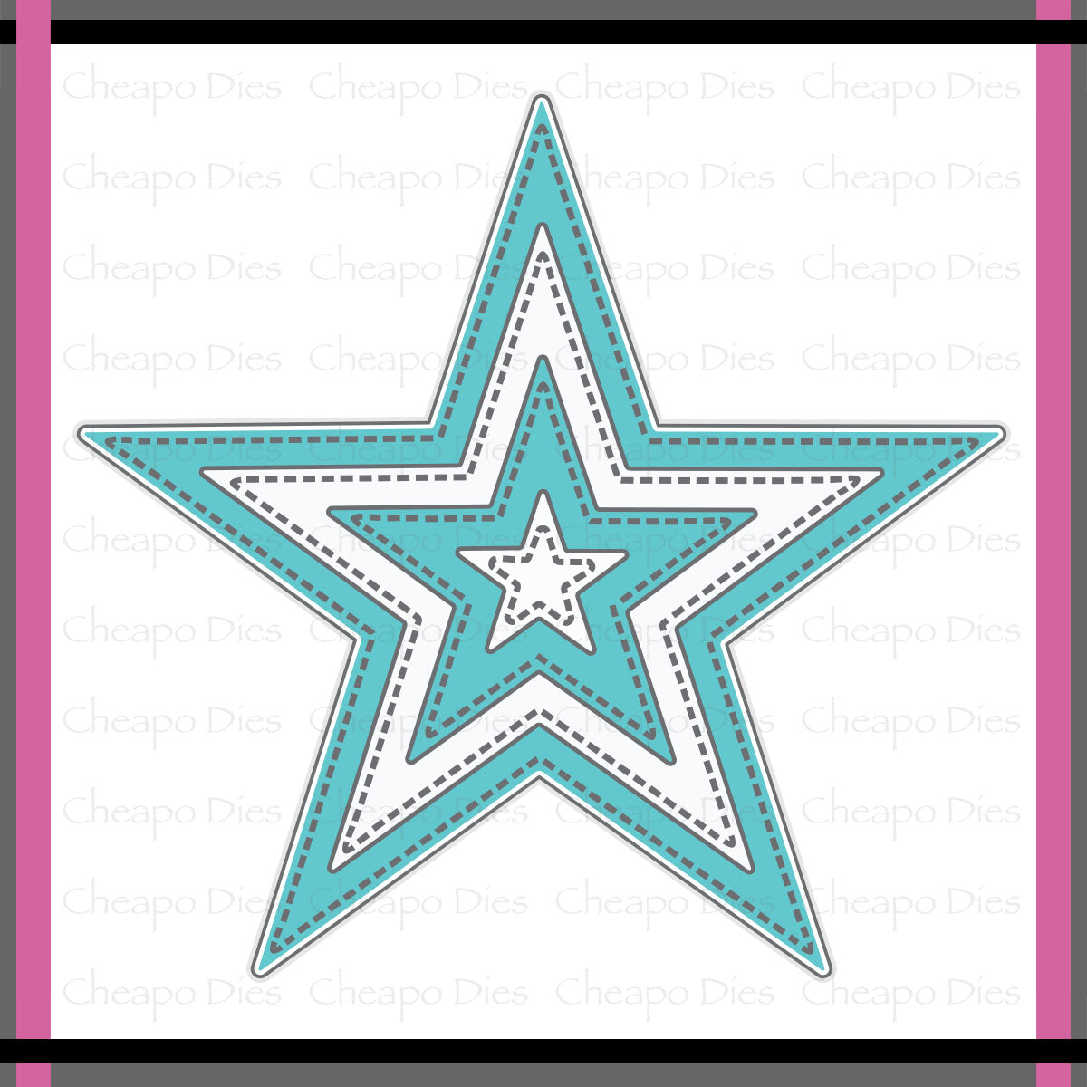 Unbranded Cutting Dies - Stitched Nesting Stars
